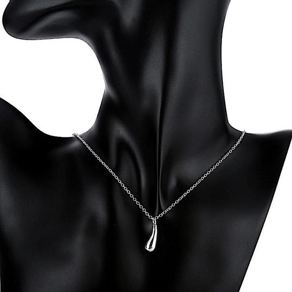 Sterling Silver Tear Drop Geometric Matching Necklace Bracelet Earrings Set - Picture 4 of 15